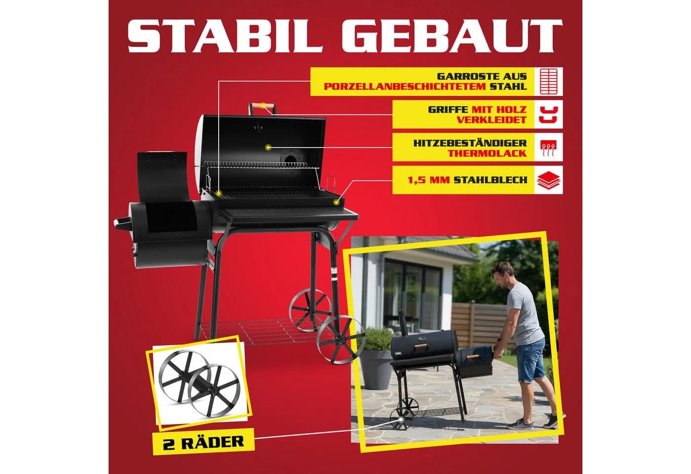 HECHT Sentinel Luxus Smoker Grill - Bild 5