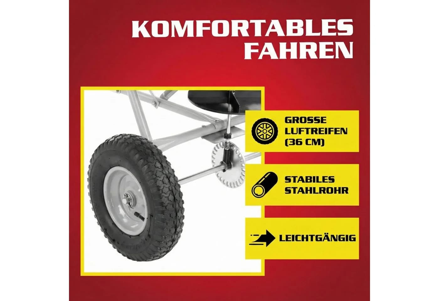 Hecht Streuwagen 256 mit Grobsieb und Abdeckhaube bis 3,5 m Streubreite, 60 l Füllmenge, Ergonomisch, Universal - Bild 5