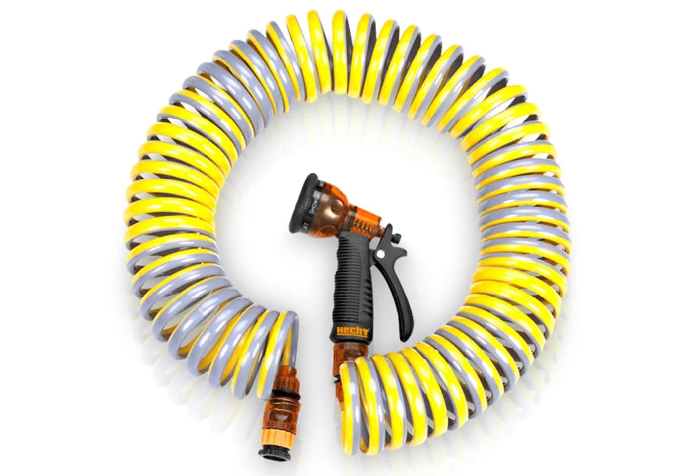 Hecht Spiralschlauch 15m mit Gartenbrause, 1/2 Zoll, stufenlos regulierbar