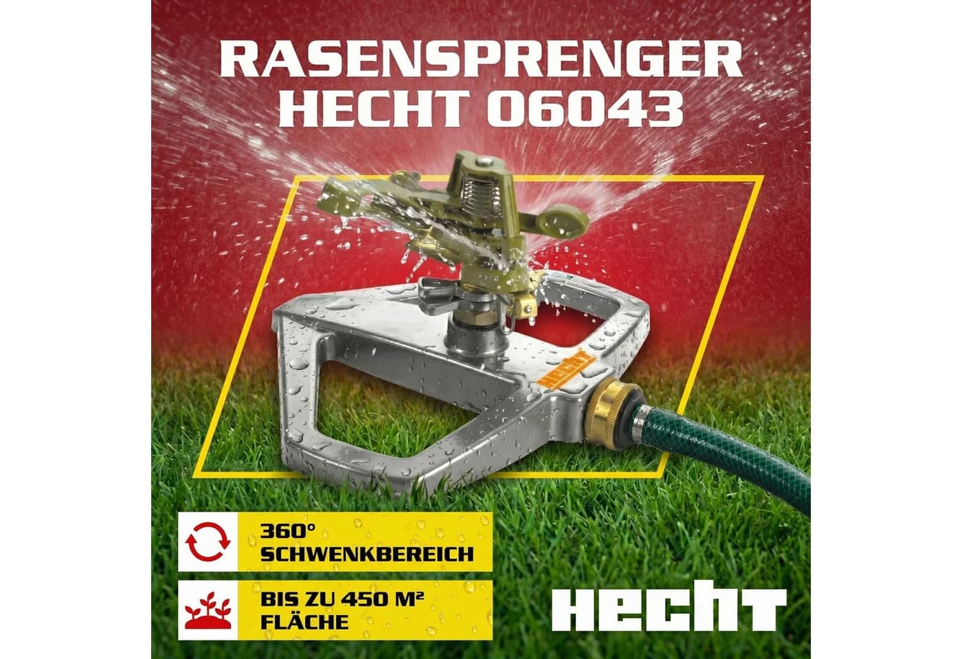 Hecht Kreisregner Impulsregner 06043 Silber bis 450 m²