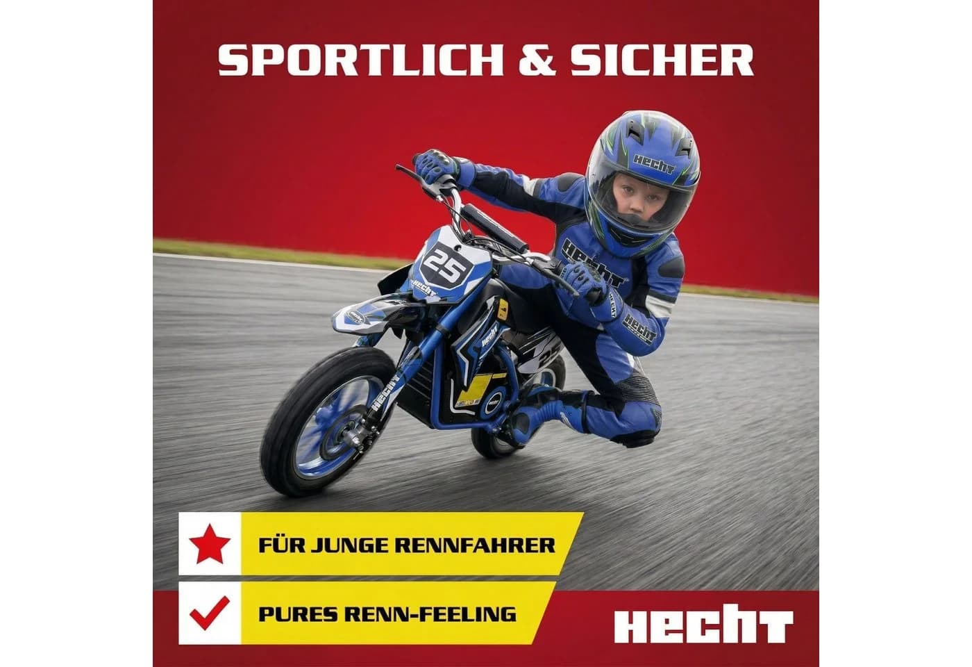 Hecht Elektro-Kindermotorrad Pocketbike 500W 36V 8Ah Akku Blau/Grün - Bild 5