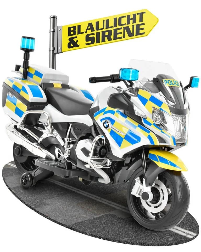Hecht Elektro-Kindermotorrad BMW Police R1200RT Blau/Schwarz mit Sirene - Bild 2
