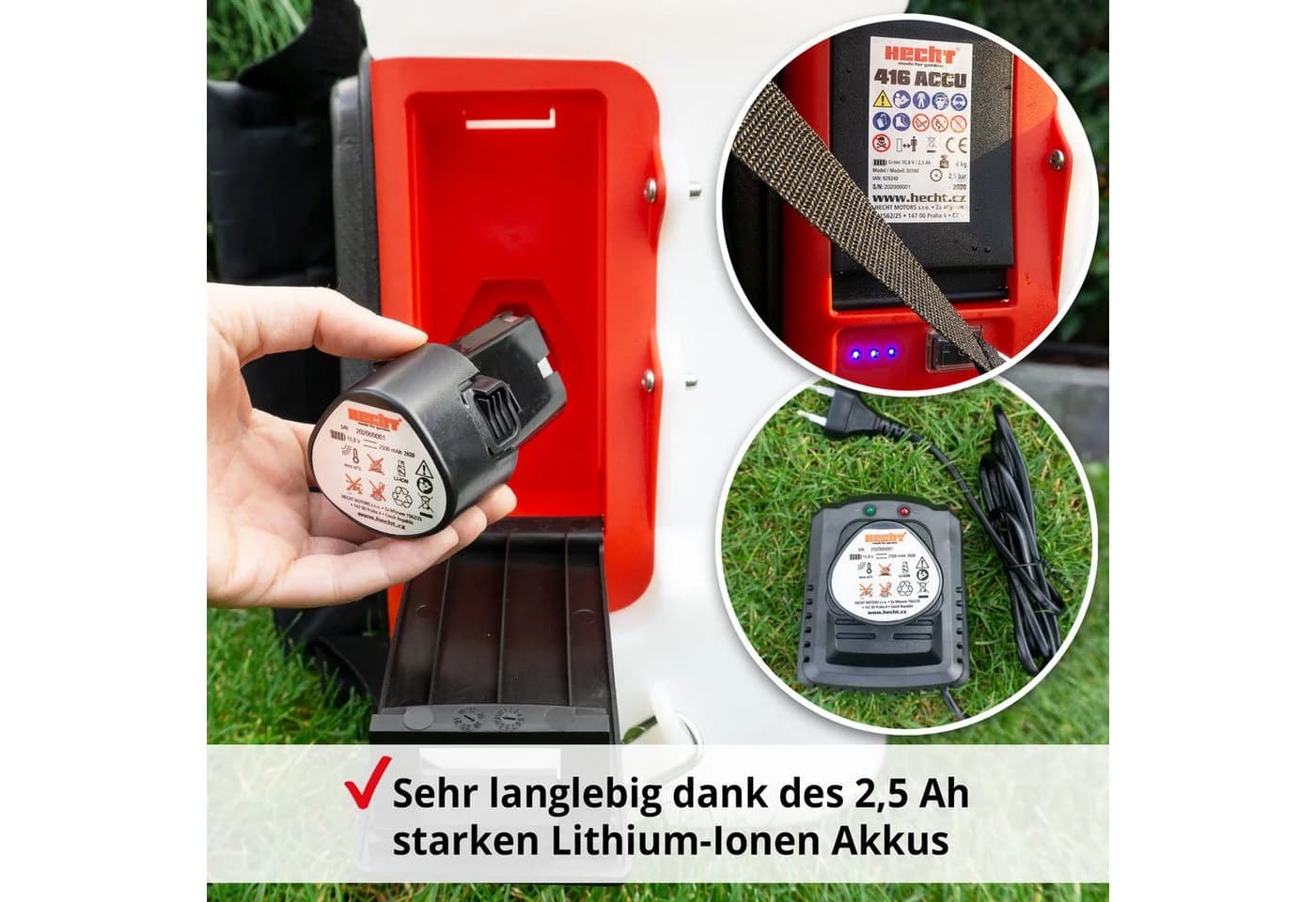 Hecht Akku-Drucksprühgerät 16L 12V 7Ah Akku 2,5bar