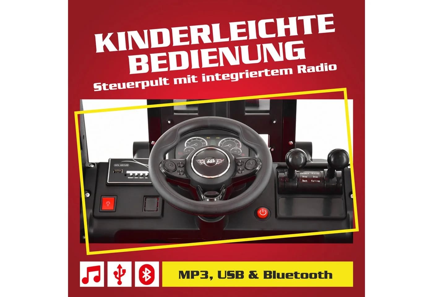 Hecht Spielzeug-Gabelstapler 52108 Rot mit Fernbedienung & Multimedia - Bild 5