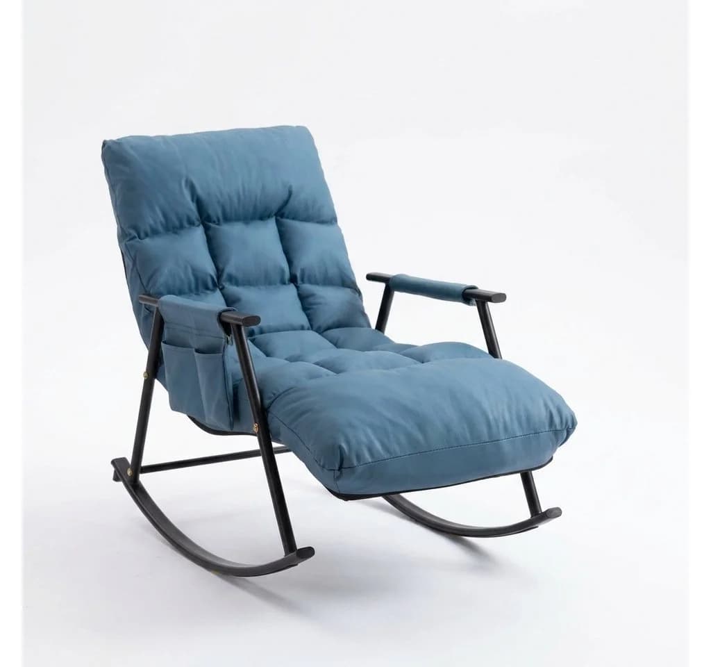 POPOLIC Schaukelstuhl Ergonomisch Verstellbar Dunkelblau