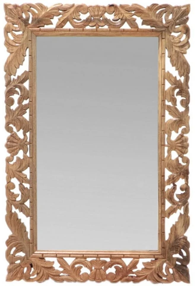 Retro Wandspiegel 60x90 cm Handgeschnitzt Mango-Holz