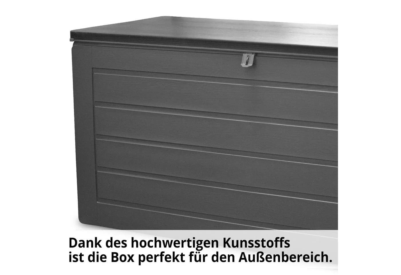 Hecht Auflagenbox BOX XL 680 Liter wetterfest mit Deckel & Dämpfer