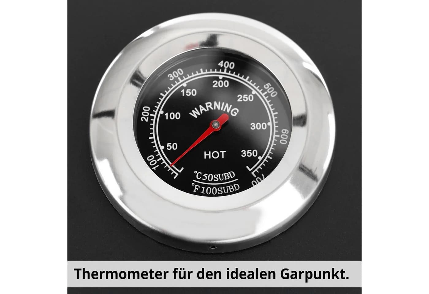 Hecht Holzkohlegrill California mit Thermometer und Transporträdern - Bild 4