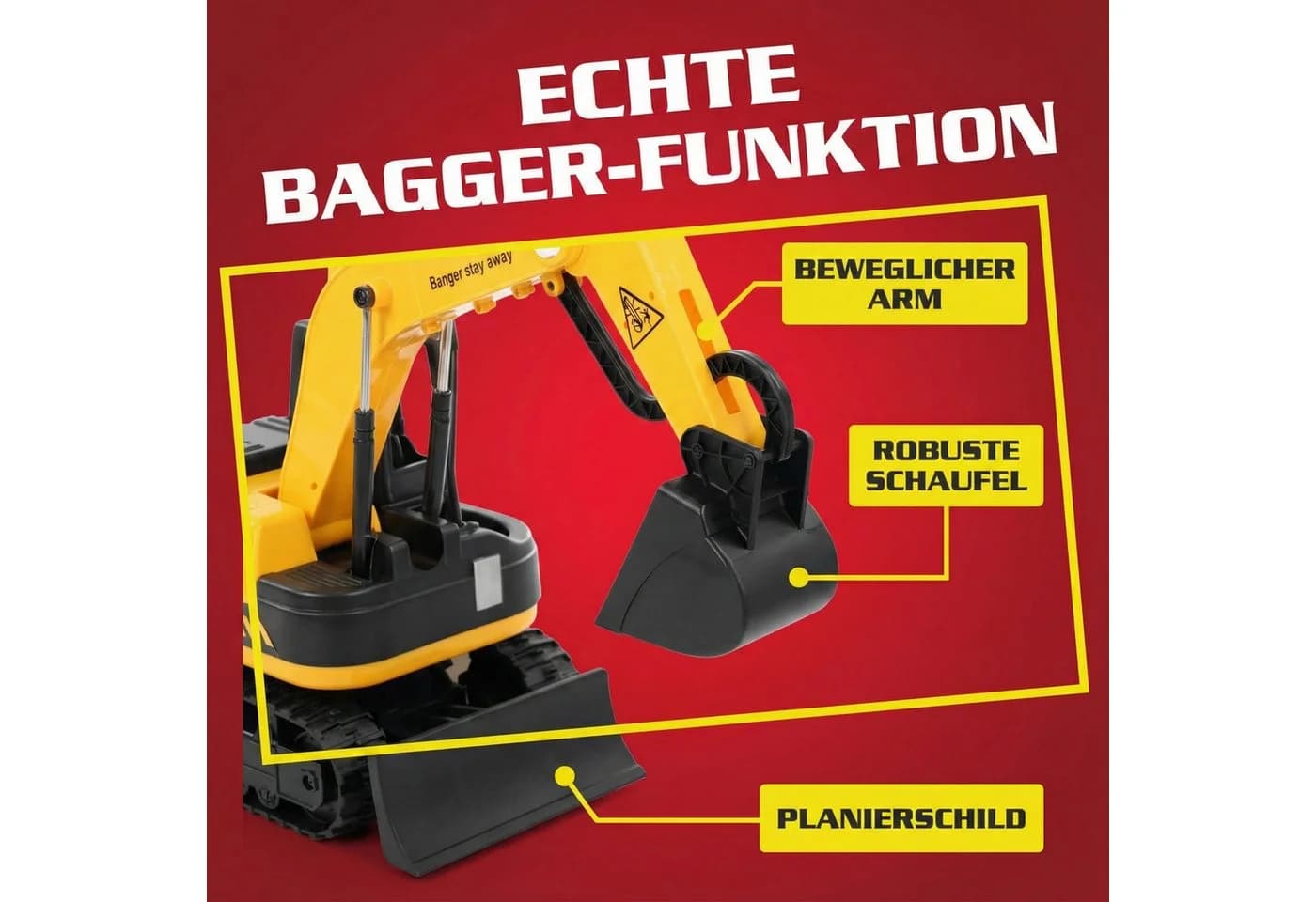 Hecht Elektro-Kinderbagger 52107 mit Fernbedienung & Baggerarm - Bild 3