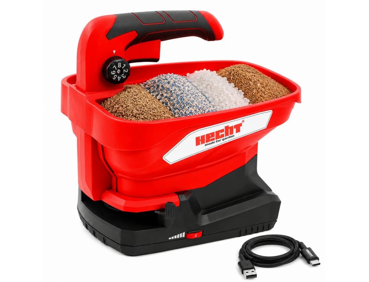 Hecht Akku Handstreuer 207, 3,3L, 5m Streubreite, 7,2V, Rot - Bild 2