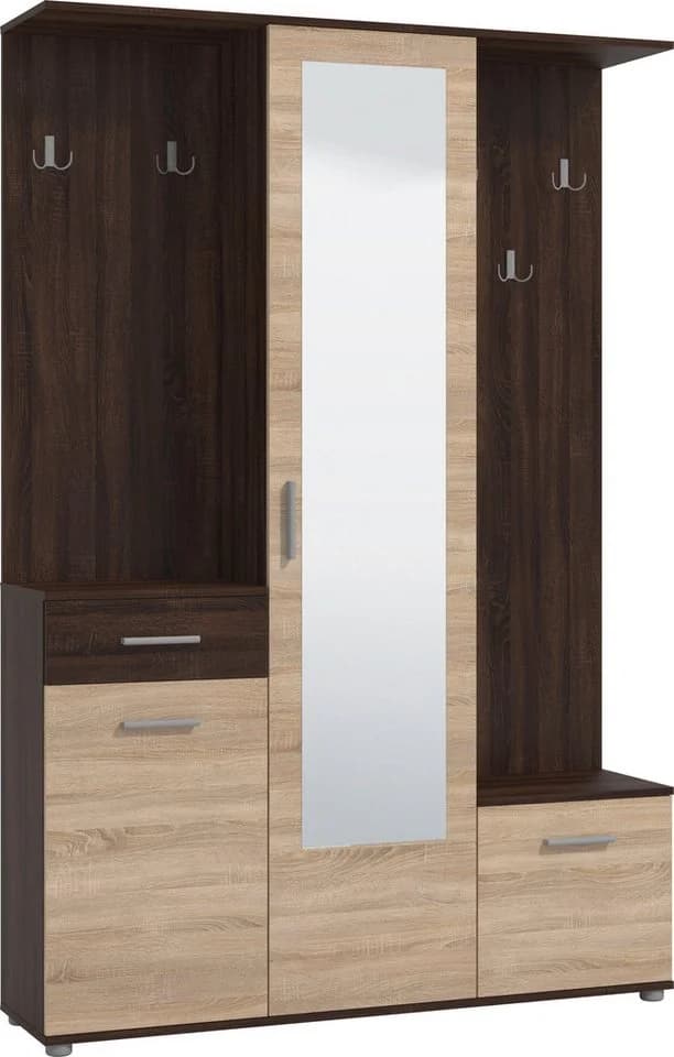 INOSIGN Martin Kompaktgarderobe mit Spiegel und 10 Haken