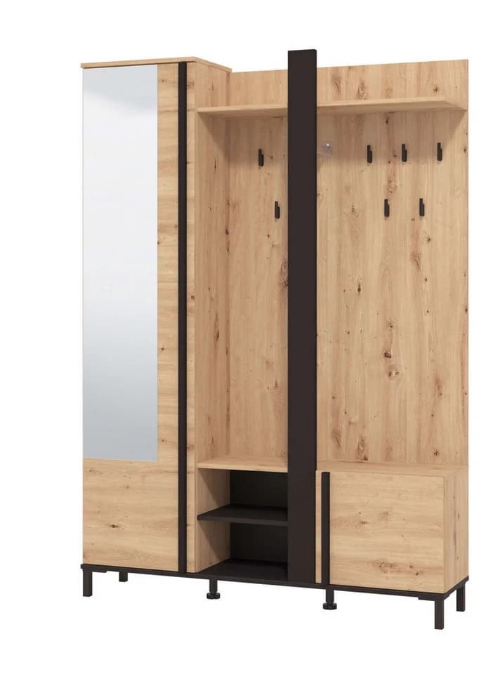 Home Affaire Kompaktgarderobe Nino Artisan Eiche mit Spiegel - Bild 4