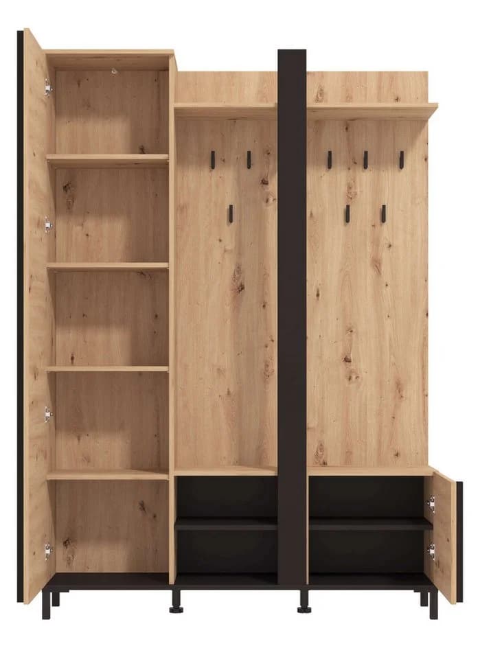 Home Affaire Kompaktgarderobe Nino Artisan Eiche mit Spiegel - Bild 5