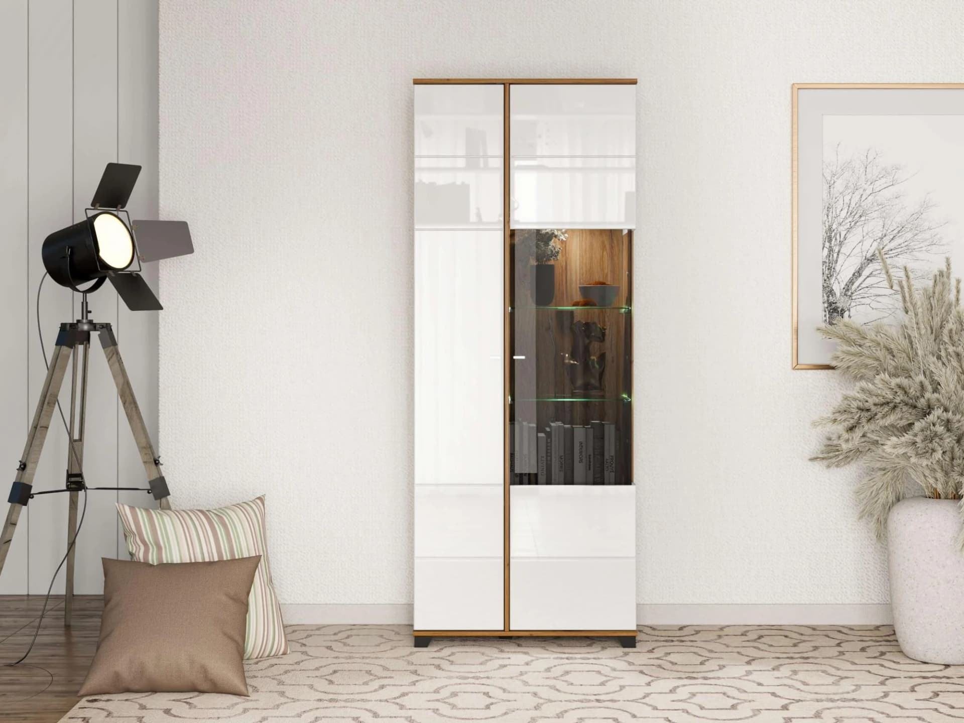 INOSIGN Vitrine Burgundy Standvitrine Showcase Opaque Weiß