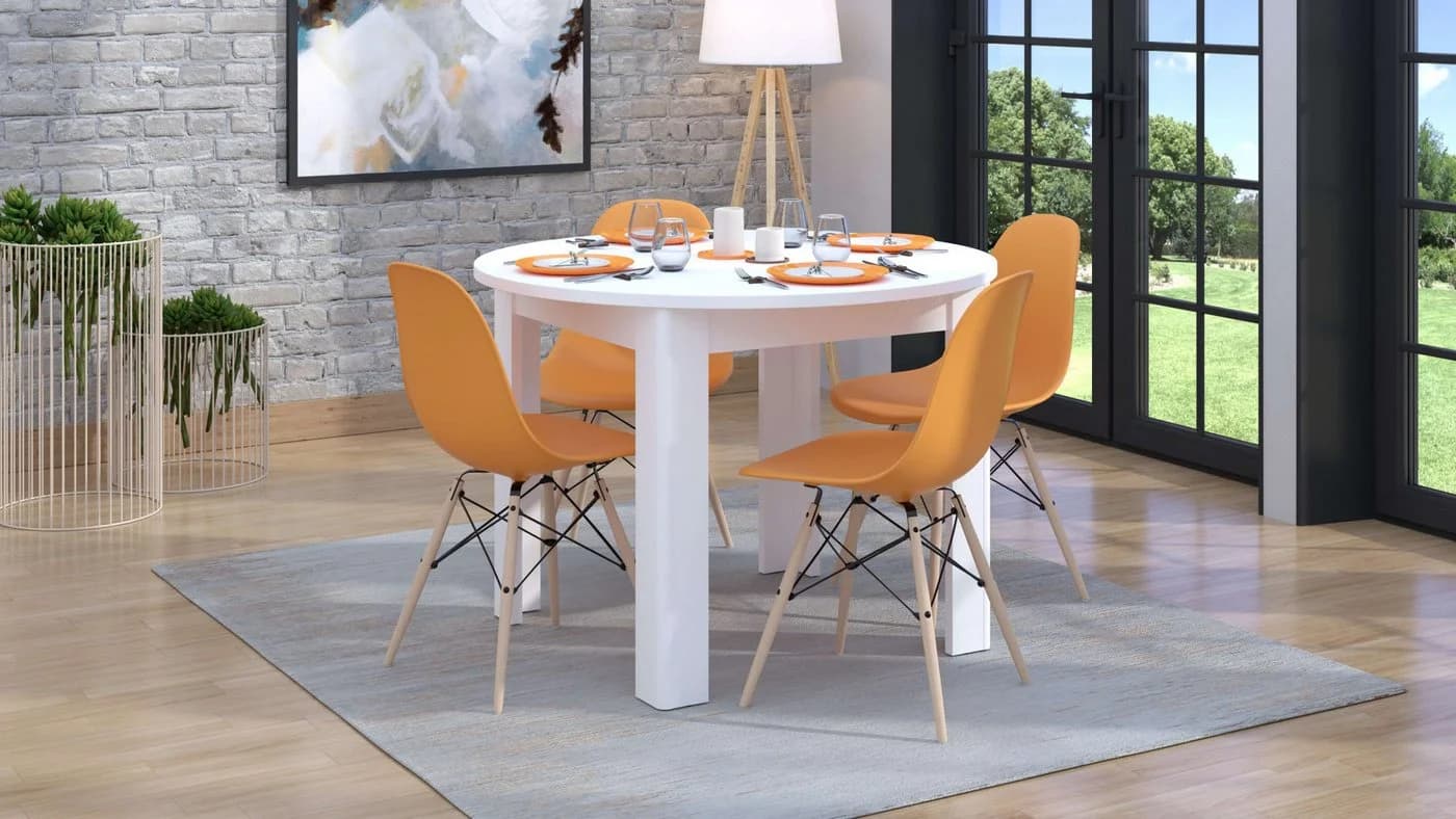 Home Affaire Ancona Runder Esstisch Weiß MDF