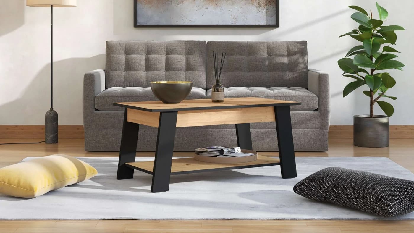 Home affaire Piave Couchtisch Schwarz Eiche mit Ablage - Bild 2