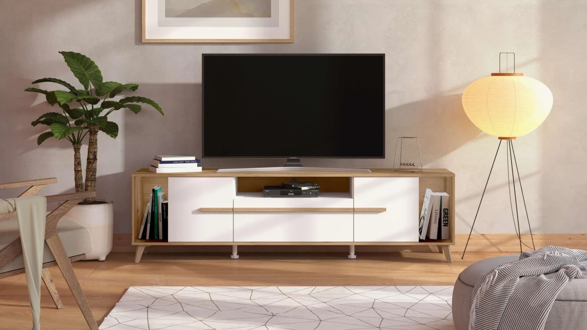 INOSIGN Lowboard Orleans Weiß Hochglanz TV-Schrank