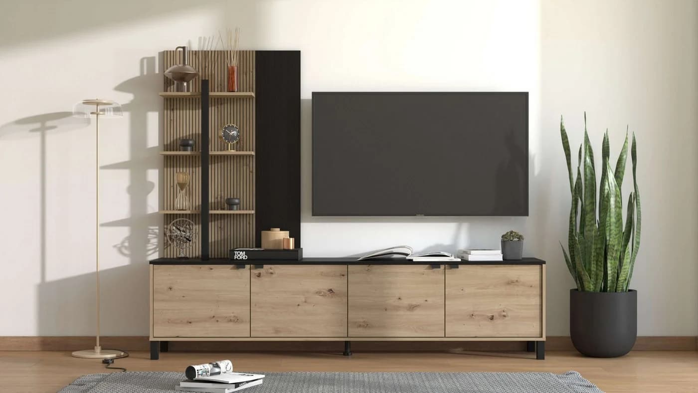 HOME AFFAIRE Wohnwand Margate Schwarz Eiche mit TV-Board - Bild 2