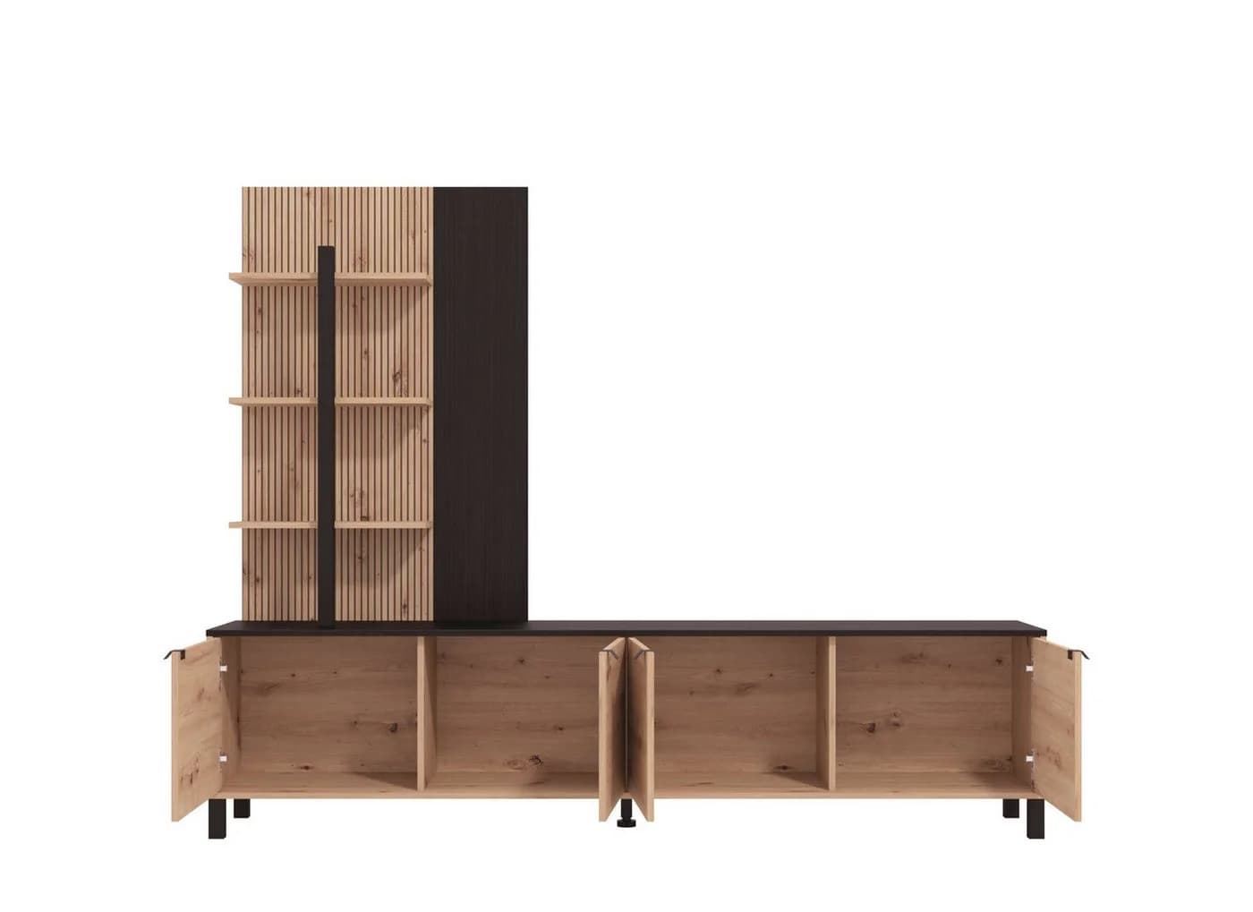 HOME AFFAIRE Wohnwand Margate Schwarz Eiche mit TV-Board - Bild 5