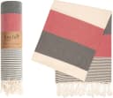 Livessa Strandtuch 100% Baumwolle Grau/Rot 100x180 cm Bild 2