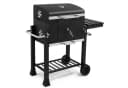 LALAHO Holzkohlegrillwagen mit Thermometer und Rollen Schwarz Bild 1