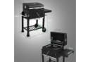 LALAHO Holzkohlegrillwagen mit Thermometer und Rollen Schwarz Bild 5