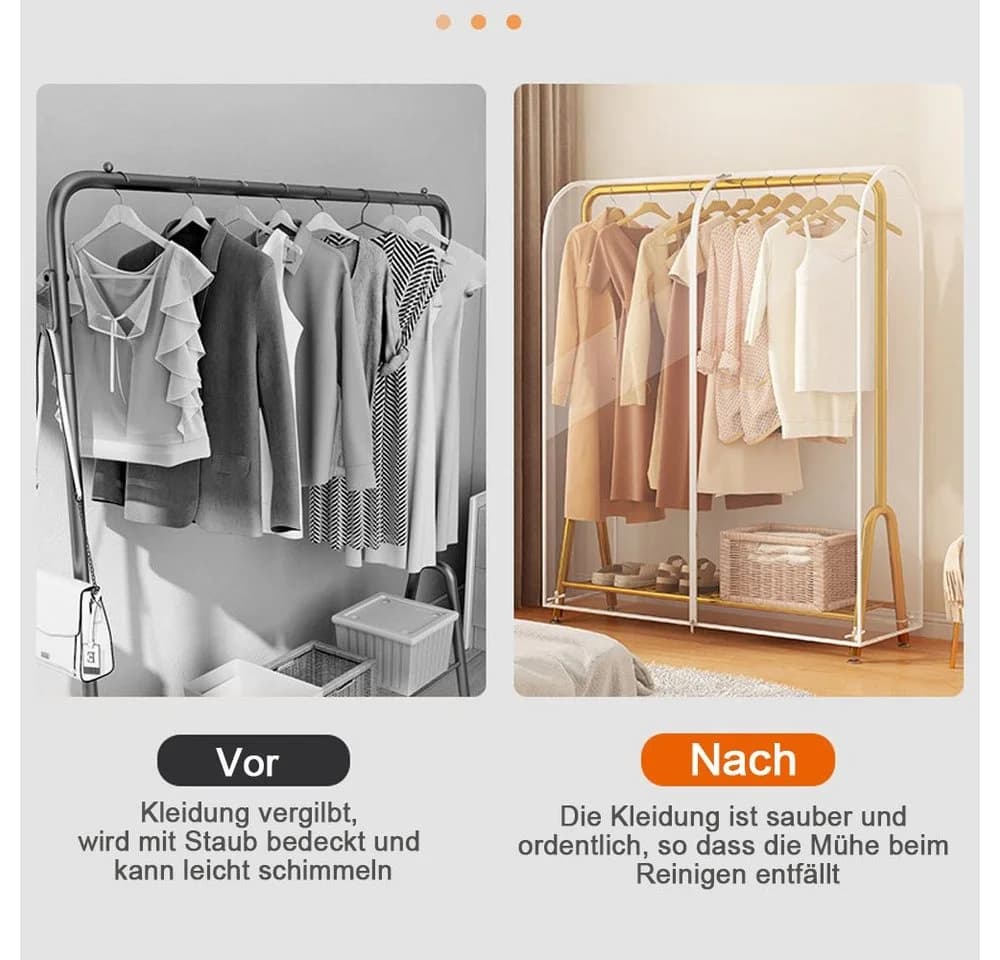 JOYOLEDER Transparente Kleiderschutzhülle mit Reißverschluss - Bild 3