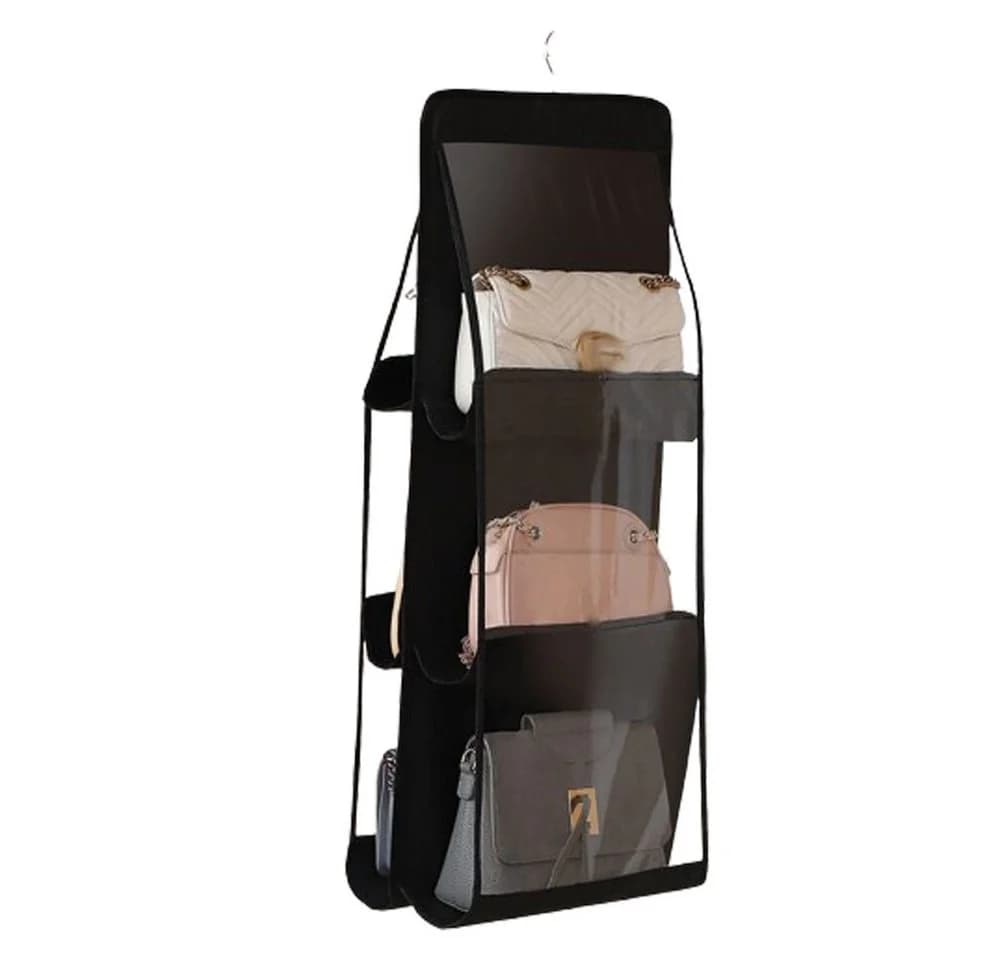 JOYOLEDER Hängeregal Aufbewahrung Handtaschen Organizer 6/8 Taschen Schwarz