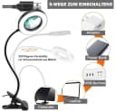 VIVIHEYDAY Klemmleuchte LED Lupenleuchte mit Vergrößerungslupe, USB, dimmbar Bild 4