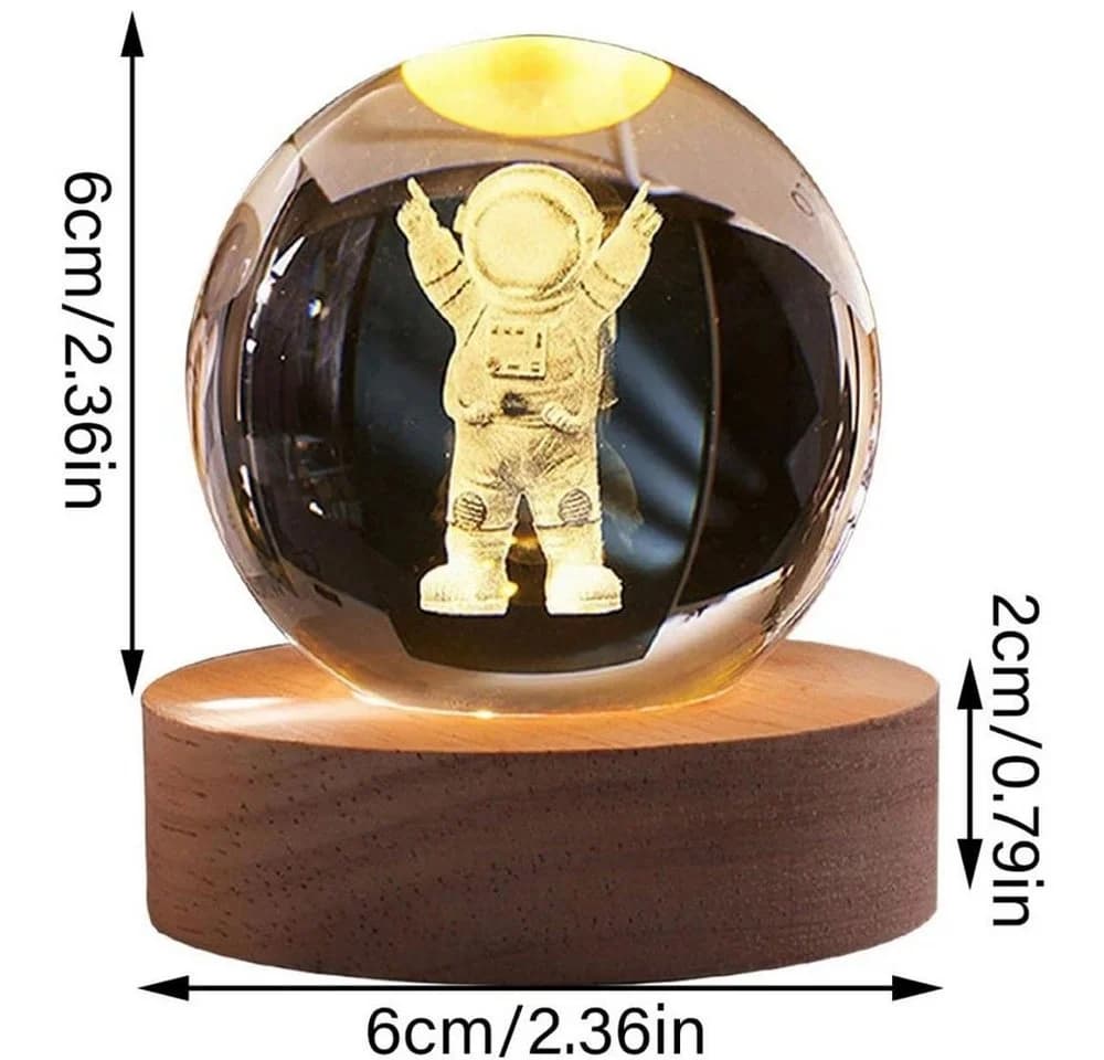 VIVIHEYDAY LED Dekolicht 3D Kristallkugel Nachtlicht Transparent - Bild 3