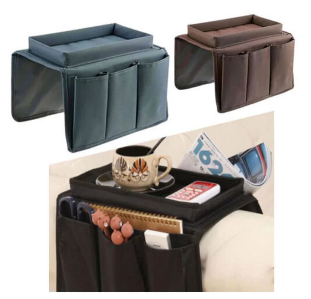 JOYOLEDER Sofa-Armlehnen-Organizer Schwarz Oxford-Gewebe - Bild 2