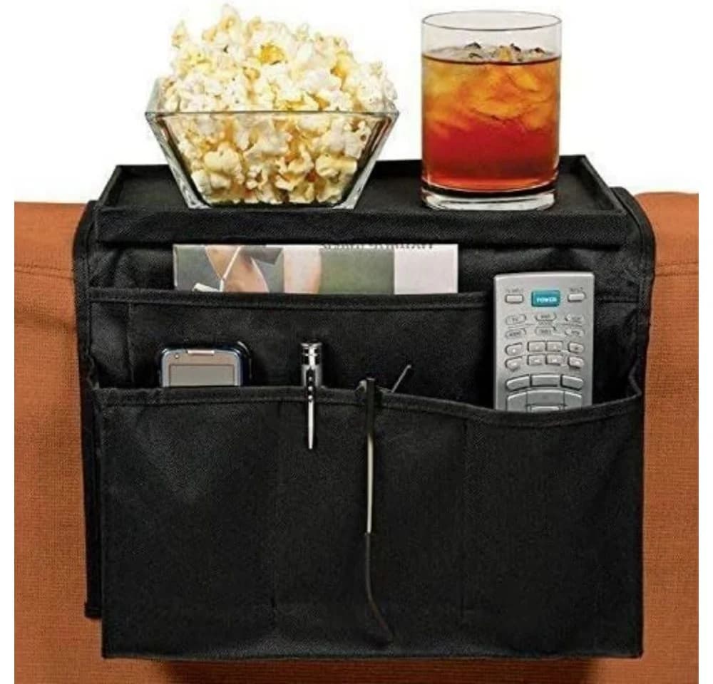 JOYOLEDER Sofa-Armlehnen-Organizer Schwarz Oxford-Gewebe - Bild 5