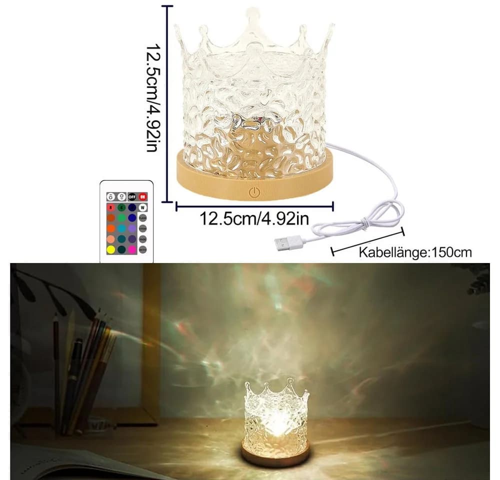 VIVIHEYDAY LED Nachtlicht Rotierende Wasserwelle Projektorlampe