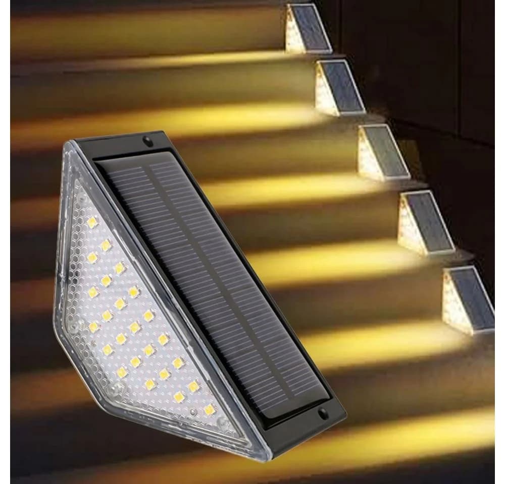 VIVIHEYDAY 2er-Set Solar Treppenleuchte LED Warmweiß Schwarz - Bild 5