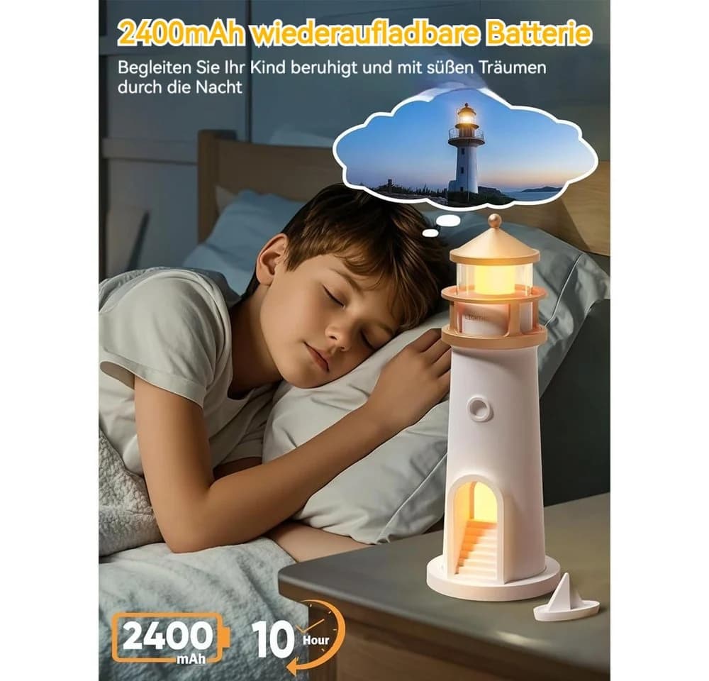VIVIHEYDAY LED Leuchtturm Nachtlicht mit Fernbedienung & Bluetooth - Bild 5