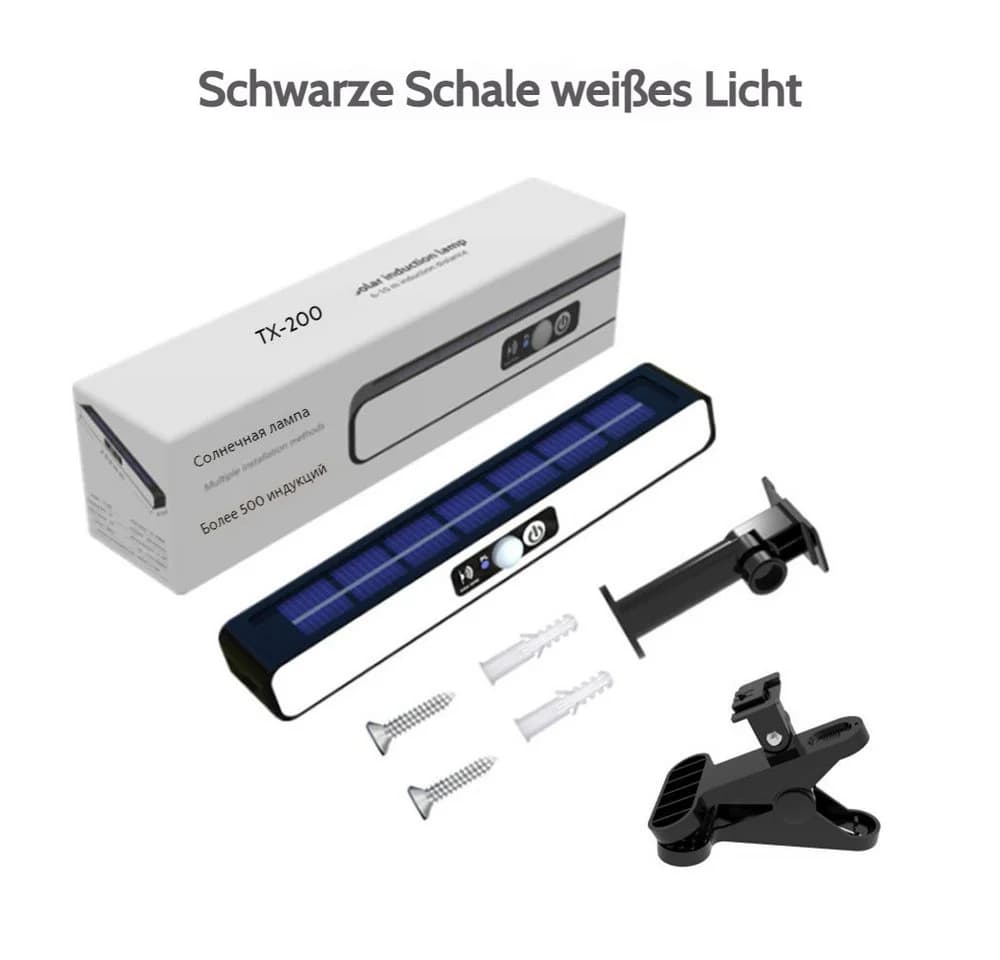 VIVIHEYDAY LED Solarleuchte mit Bewegungsmelder Schwarz IP65