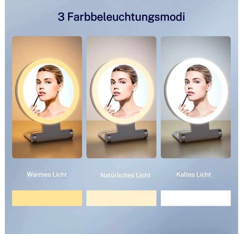 VIVIHEYDAY Kosmetikspiegel mit Licht 30-fach Vergrößerung Weiß - Bild 4