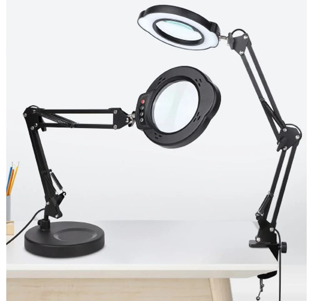 VIVIHEYDAY Lupenlampe 10X LED mit Licht und Ständer Schwarz/Weiß - Bild 2