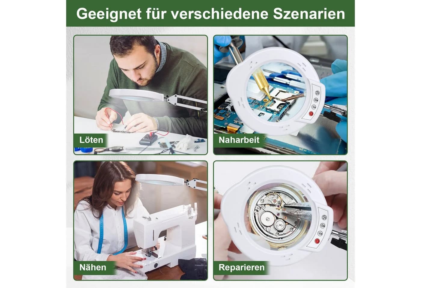 VIVIHEYDAY Lupenlampe 10X LED mit Licht und Ständer - Bild 5