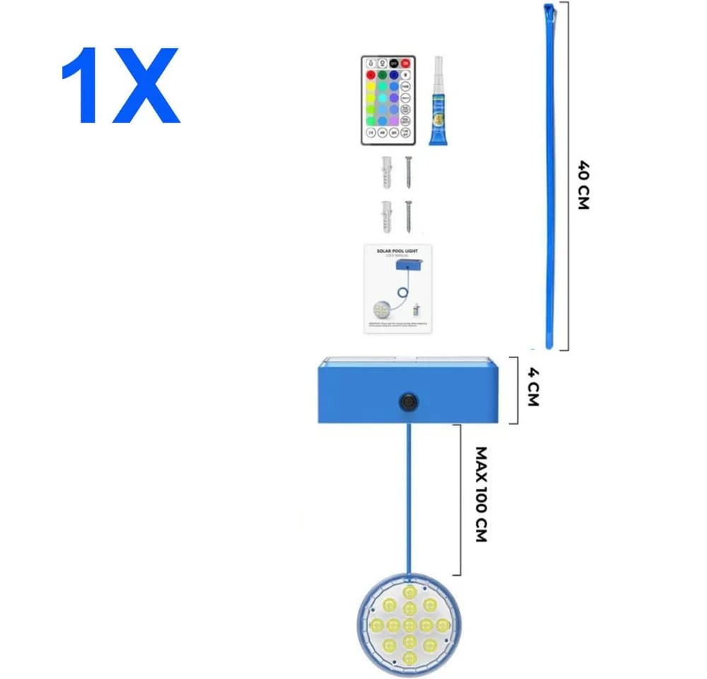 VIVIHEYDAY LED Solarleuchte Unterwasser IP68 wasserdicht mit Fernbedienung