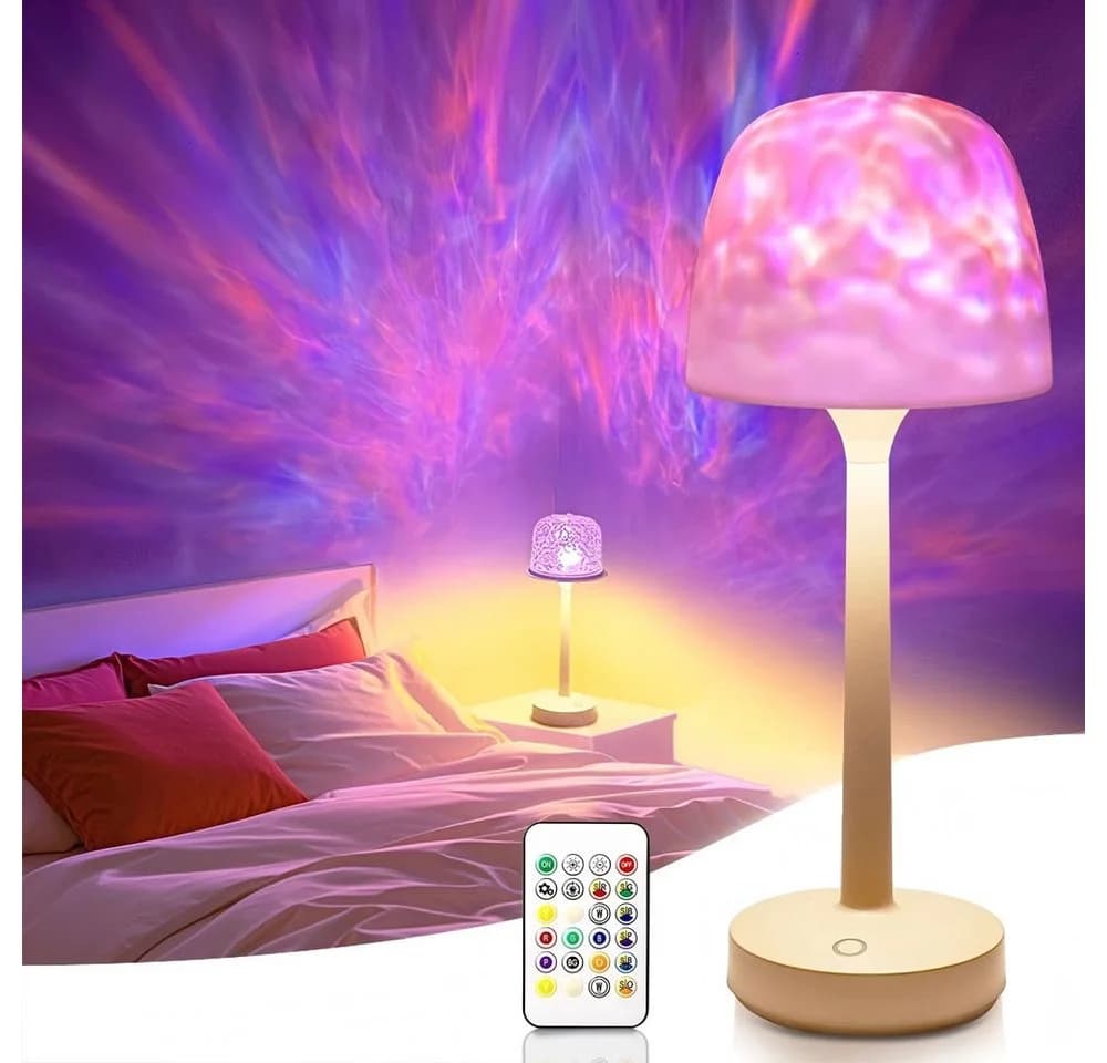 VIVIHEYDAY LED Tischleuchte Wasserwellen Nachttischlampe - Bild 2