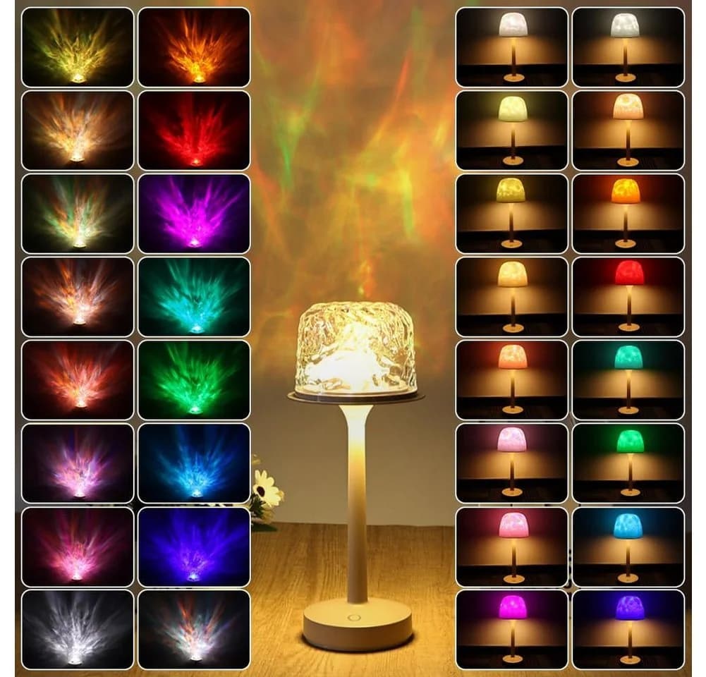 VIVIHEYDAY LED Tischleuchte Wasserwellen Nachttischlampe - Bild 4
