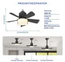 VIVIHEYDAY Deckenventilator mit LED Licht Schwarz Dimmbar App Steuerung Bild 1