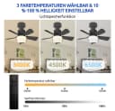 VIVIHEYDAY Deckenventilator mit LED Licht Schwarz Dimmbar App Steuerung Bild 3
