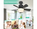 VIVIHEYDAY Deckenventilator mit LED Licht Schwarz Dimmbar App Steuerung Bild 4
