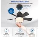 VIVIHEYDAY Deckenventilator mit LED Licht Schwarz Dimmbar App Steuerung Bild 5