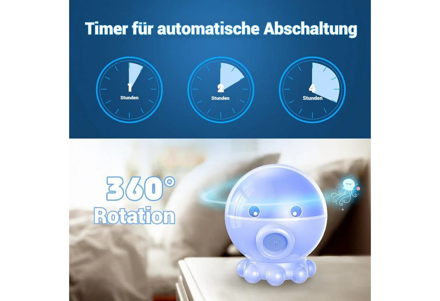 VIVIHEYDAY LED-Sternenhimmel Projektor Kinder Nachtlicht mit Timer 17 Lichteffekte - Bild 3