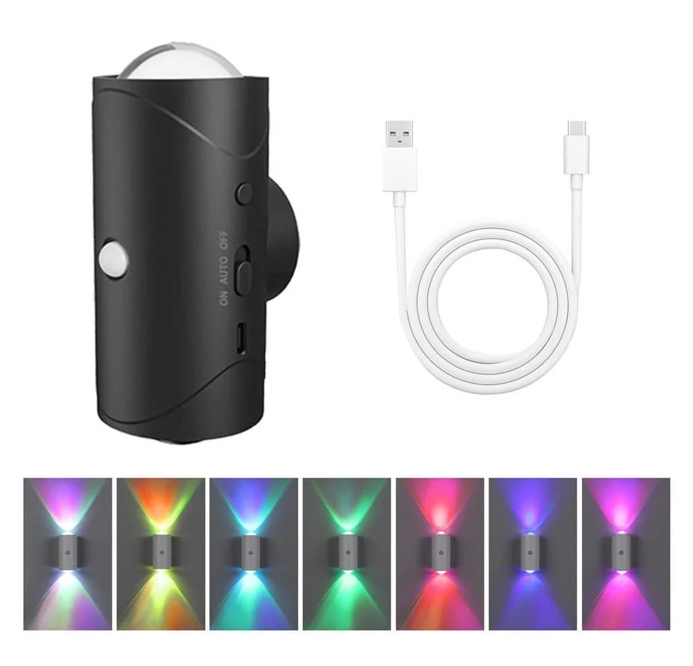 VIVIHEYDAY LED Wandleuchte Bewegungsmelder USB Akku 7 Farben - Bild 2