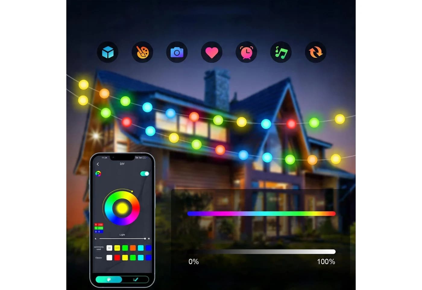 VIVIHEYDAY LED-Lichterkette Bunt mit App-Steuerung & Musik-Sync - Bild 4