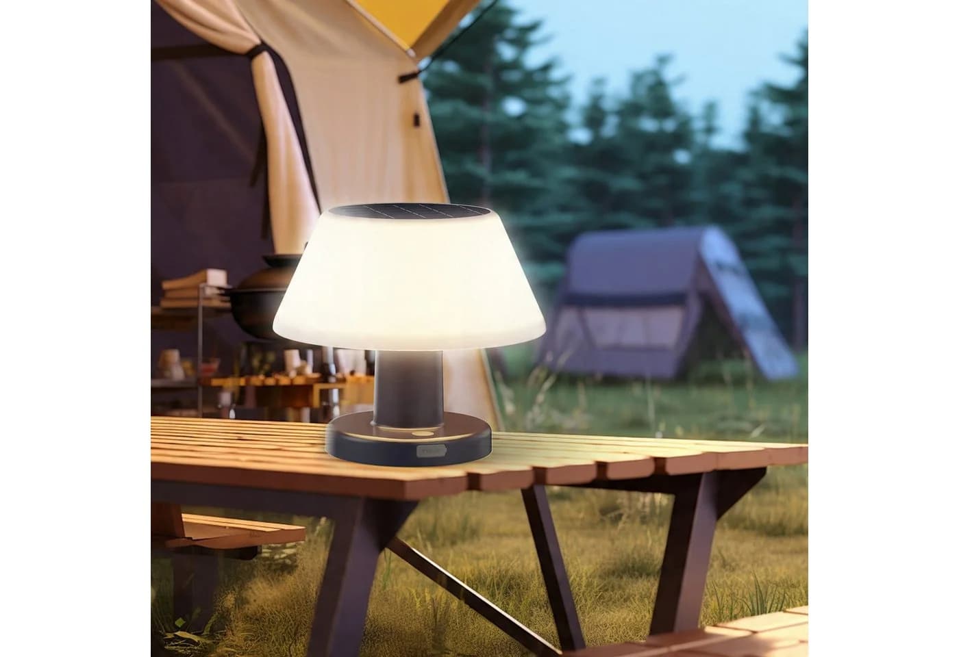 VIVIHEYDAY LED Solar-Tischleuchte Dimmbar Schwarz mit Lichtsensor - Bild 2